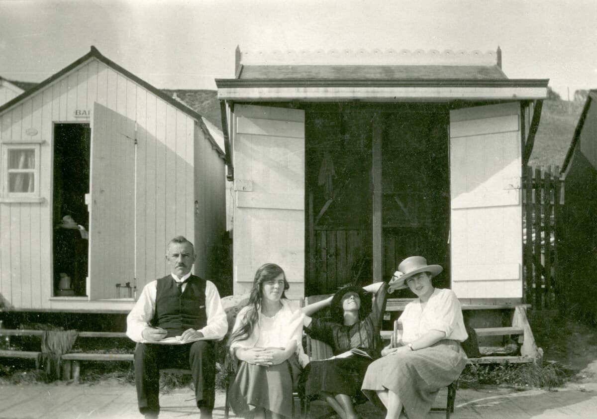 Original Family at beach huts in the 1910s