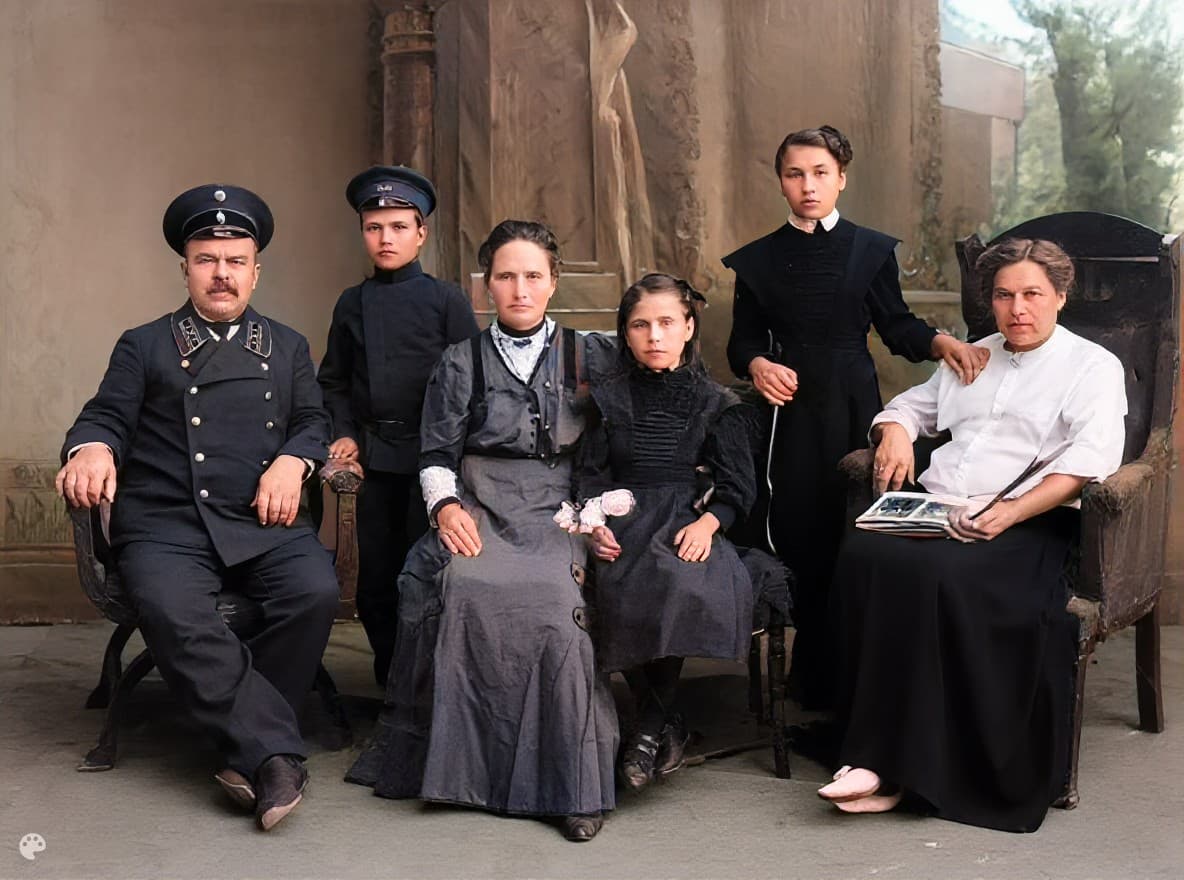 Colorized Old wedding photograph