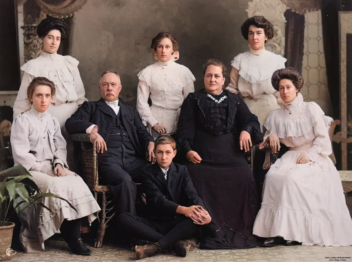 Colorized Vintage beach vacation photo